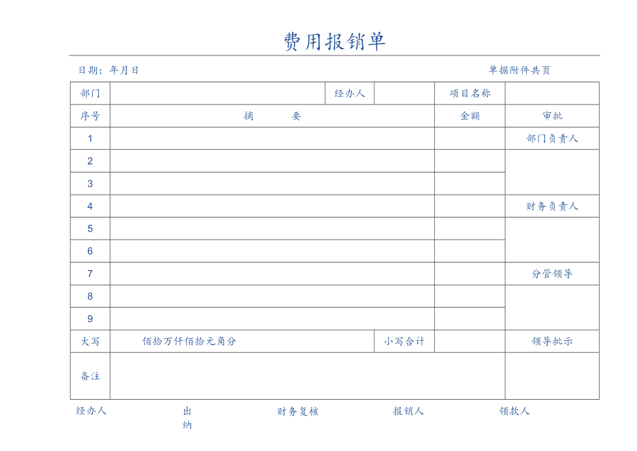 费用报销单费用报销明细表.docx_第1页