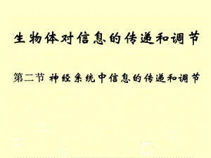 最新：神经系统中信息的传递和调节ppt课件文档资料.ppt