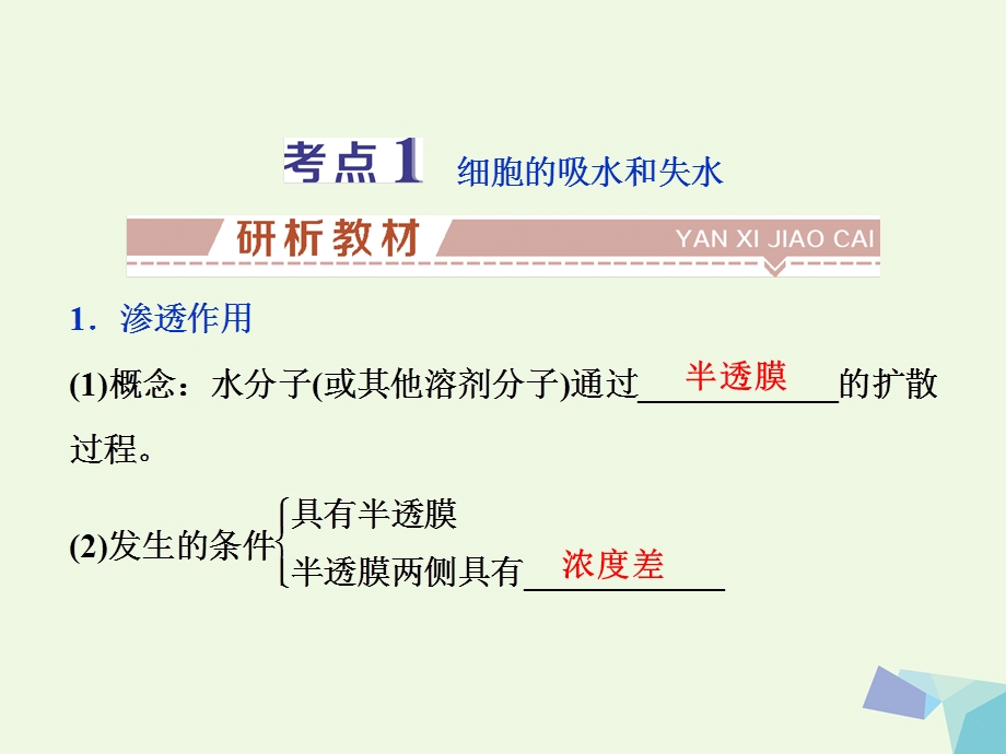 最新：全国高考生物大一轮复习第二单元细胞的结构和物质运输第7讲物质跨膜运输的实例方式课件文档资料.ppt_第2页