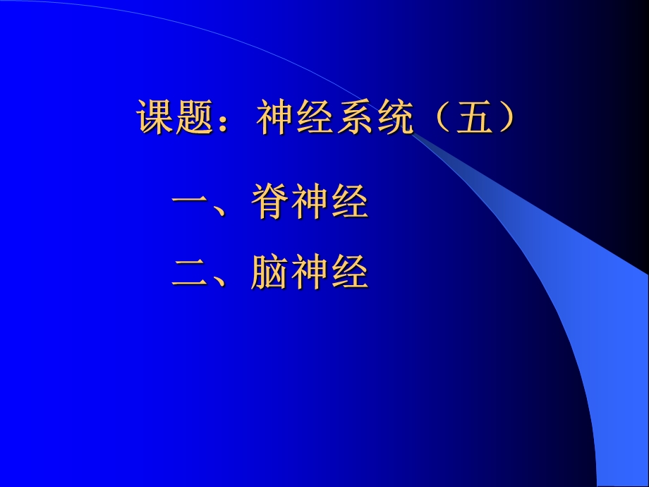 最新课题：神经系统(五) 一、脊神经的组成及分支 二、脑神经PPT文档.ppt_第1页