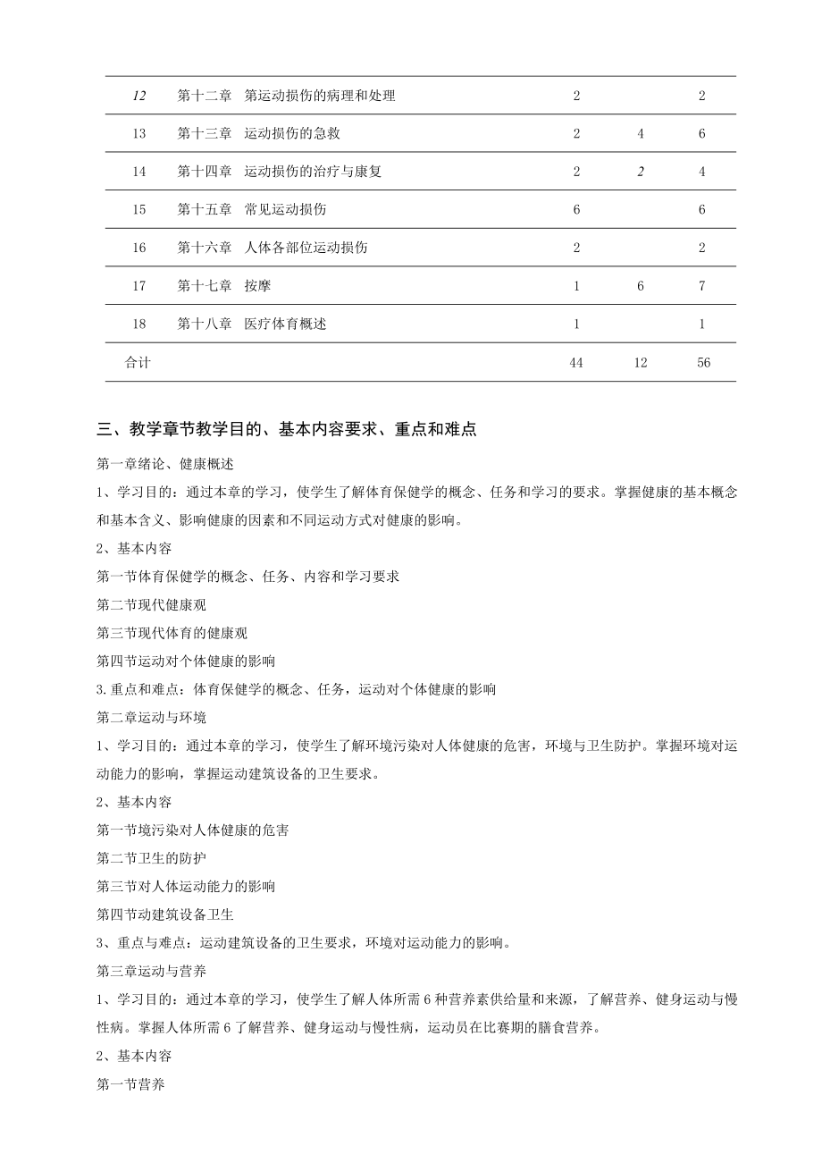 课程114111《体育保健学》教学大纲.docx_第2页