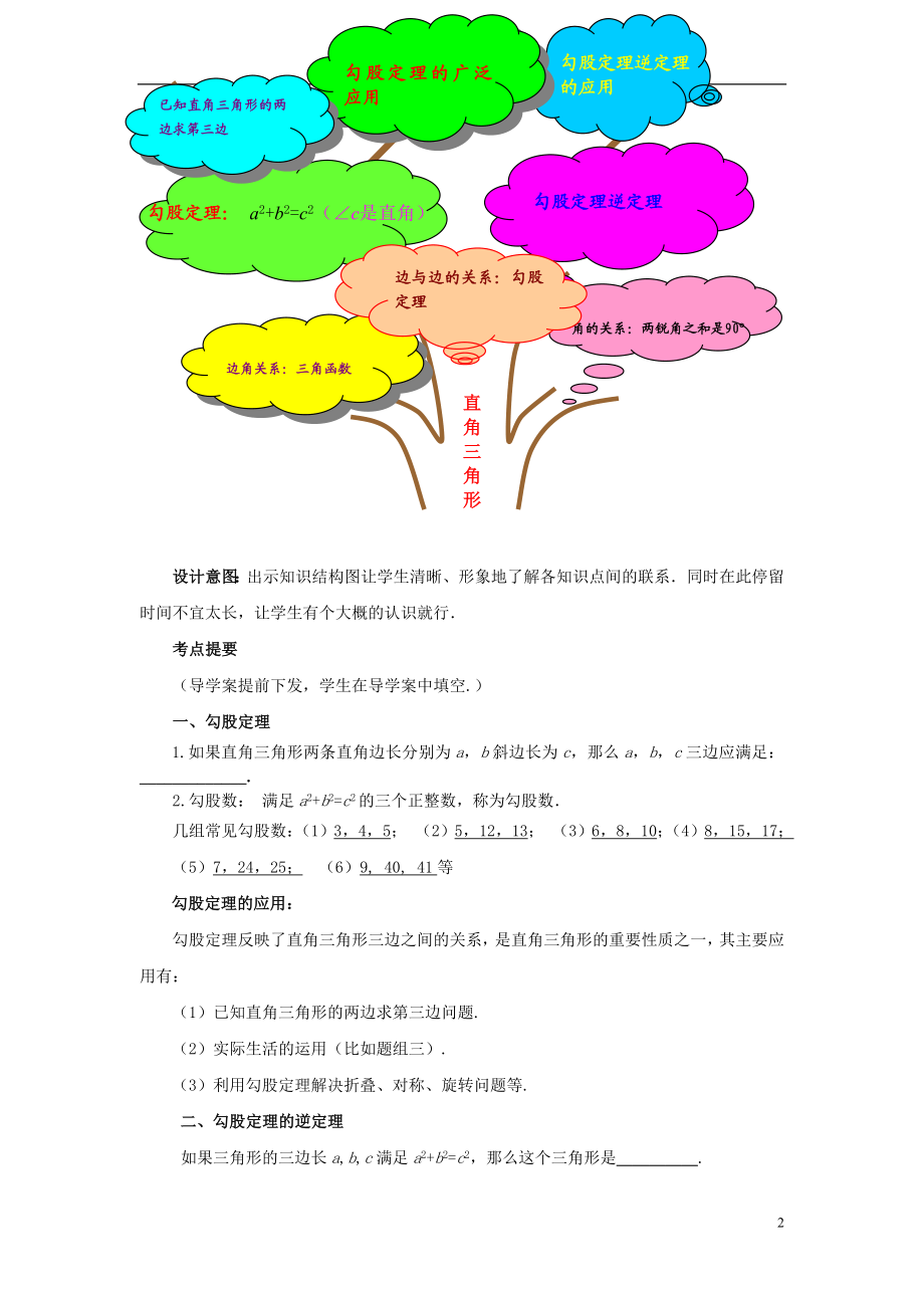 九年级数学下册61勾股定理复习教案北师大版.doc_第2页