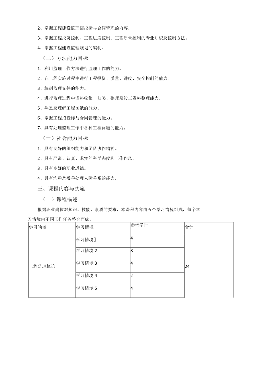 《工程监理概论》课程标准.docx_第2页