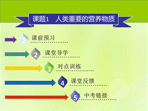 九年级化学下册化学与生活课题1人类重要的营养物质课件新版新人教版.pptx