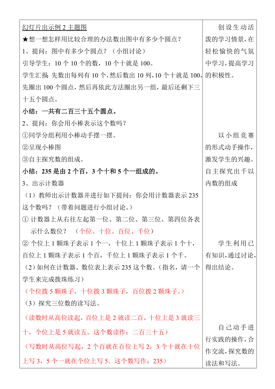 数学1班罗芸——《千以内数的认识——读数和写数》教案.doc_第2页