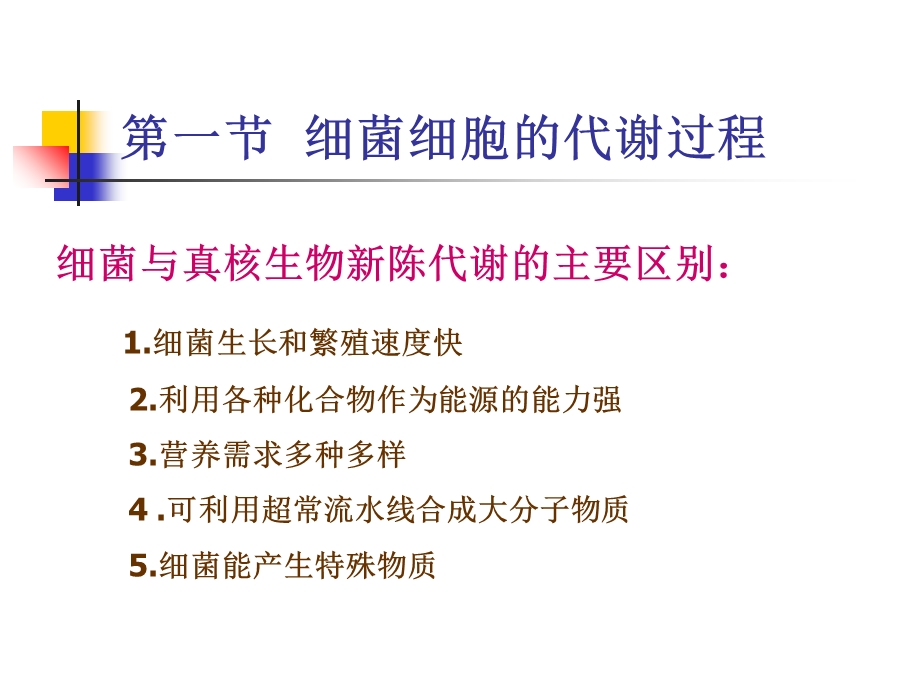 最新：第一节细菌细胞的代谢过程第二节细菌的生长繁殖第三节细文档资料.ppt_第1页