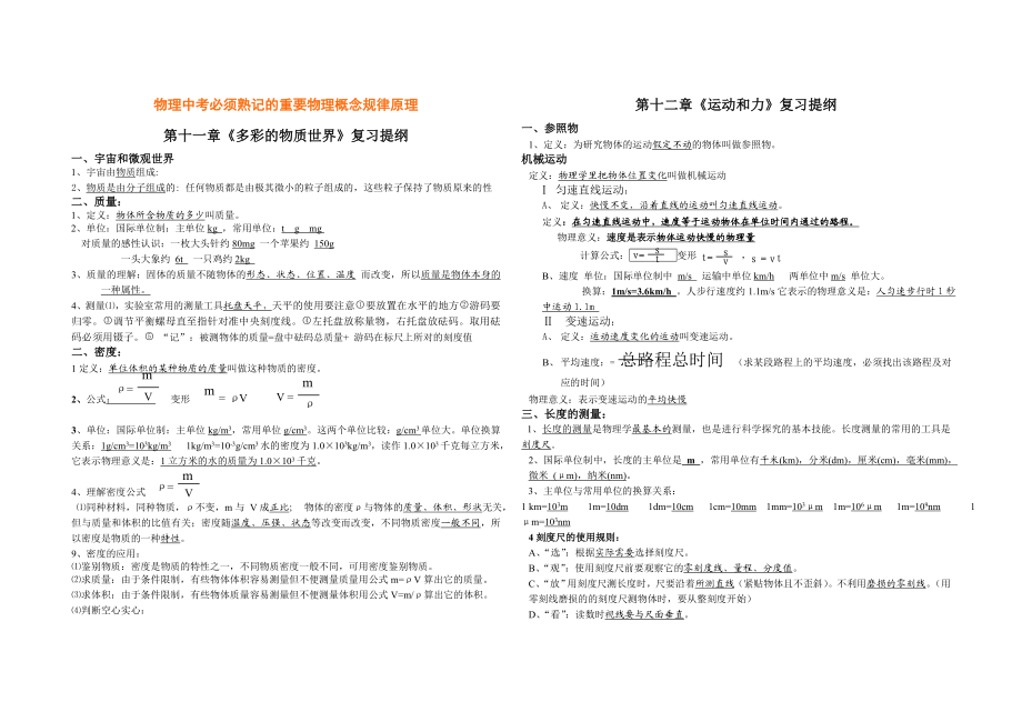 初三物理知识点归纳).doc_第1页