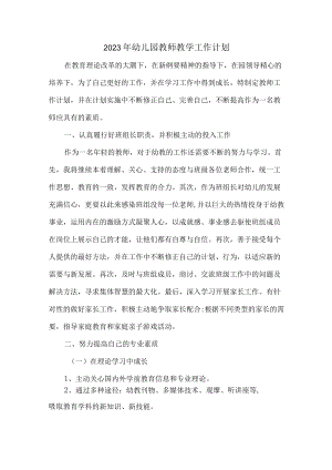 2023年私立幼儿园教师教学工作计划.docx