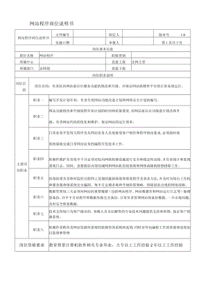 公司网站程序岗位说明书.docx