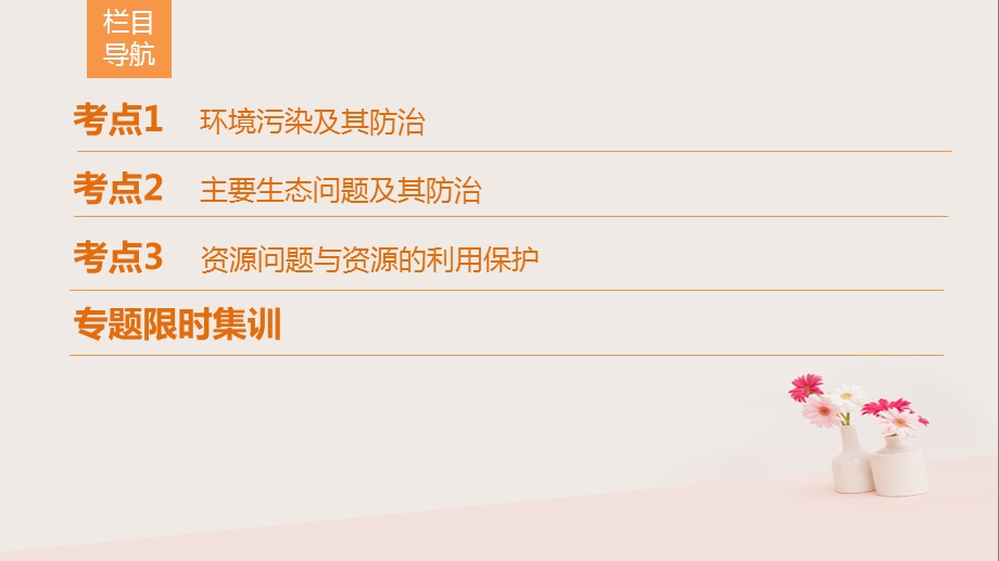 高考地理专题整合突破专题13环境保护复习与策略课件.pptx_第1页