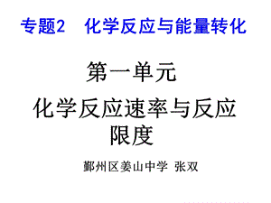 第一单元化学反应速率与反应限度名师编辑PPT课件.ppt