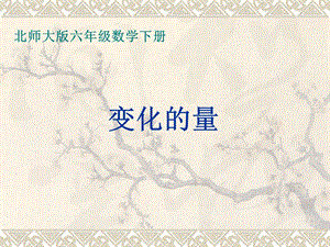 北师大版小学六年级下册数学《变化的量》课件.ppt