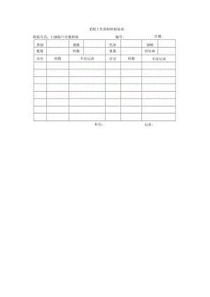 采购工作原材料检验表.docx