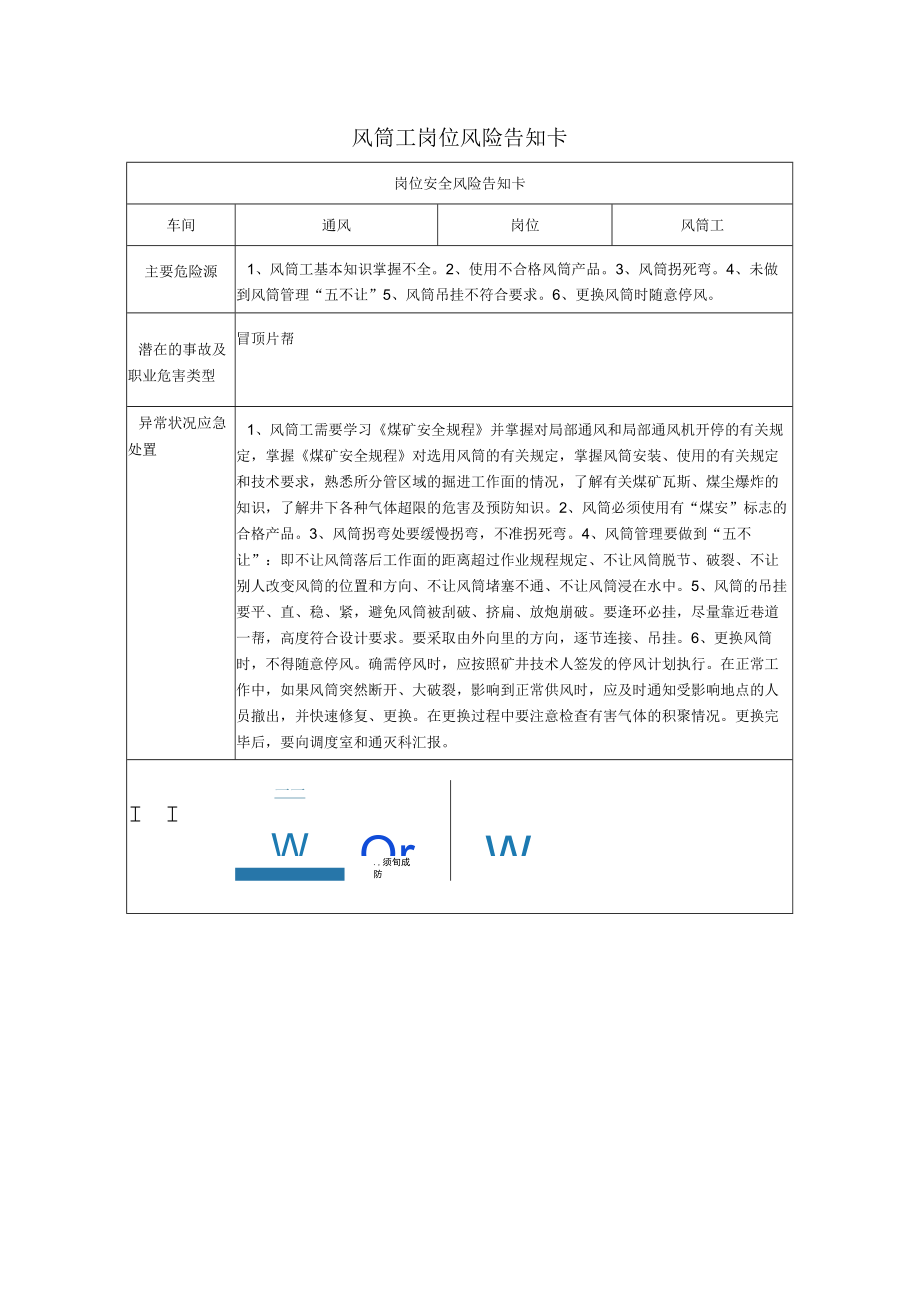 风筒工岗位风险告知卡2023.docx_第1页