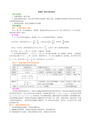 高一数学直线方程知识点归纳及典型例题.doc