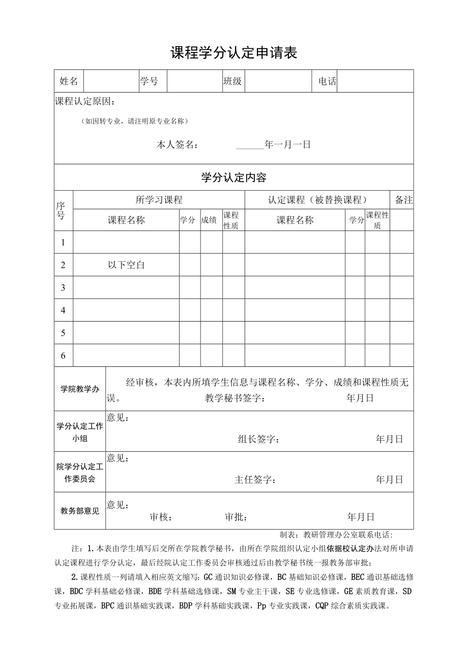 课程学分认定申请表.docx_第1页