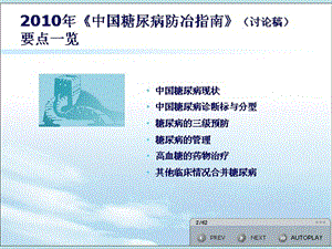 最新糖尿病中国2型糖尿病防治指南介绍PPT文档.ppt