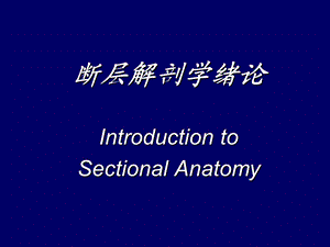 人体断层解剖学SectionalHumanAnatomyPPT文档.ppt