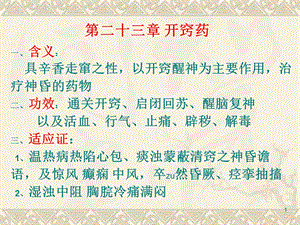 第二十三章开窍药ppt课件名师编辑PPT课件.ppt