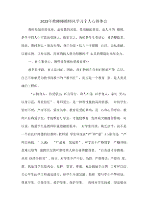 2023年学校教师师德师风学习个人心得体会合计7份.docx