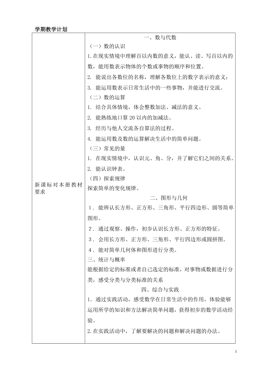 陈永梅一年级下册数学教案.doc_第1页