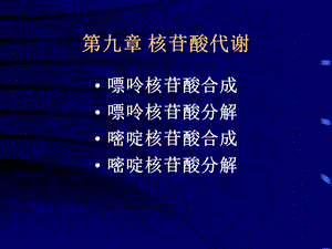 第九章核苷酸代谢名师编辑PPT课件.ppt