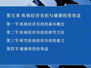 第5章疾病经济负担与健康投资效益精选文档.ppt