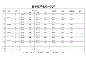 春节假期值班一览表.docx