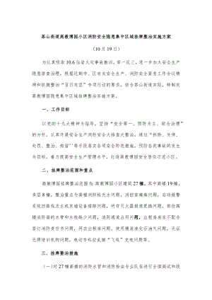 茶山街道高教博园小区消防安全隐患集中区域挂牌整治实施方案.docx