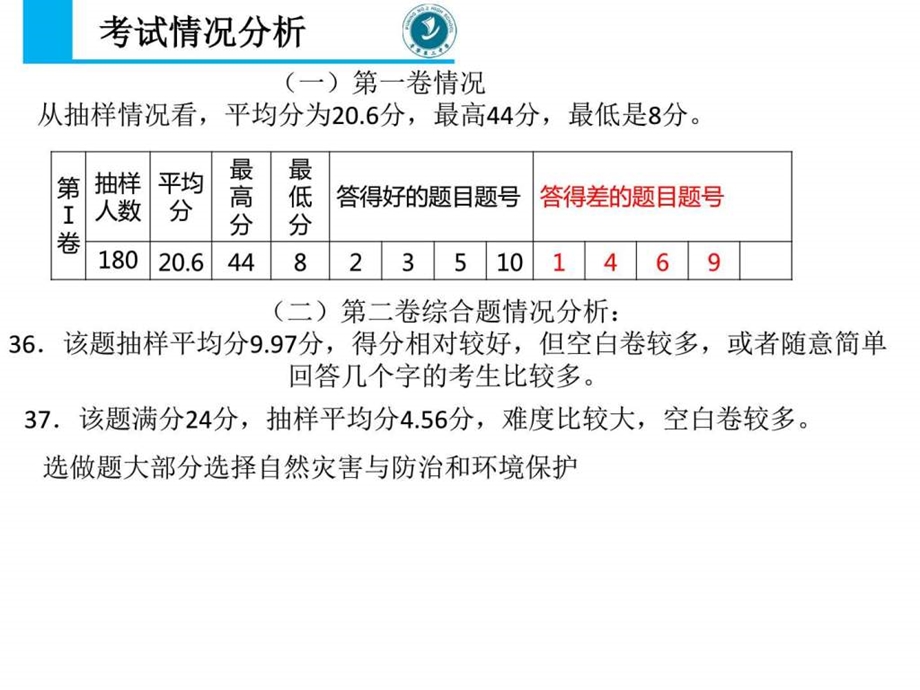 最新度高二地理揭阳会考试卷评讲..ppt_第2页