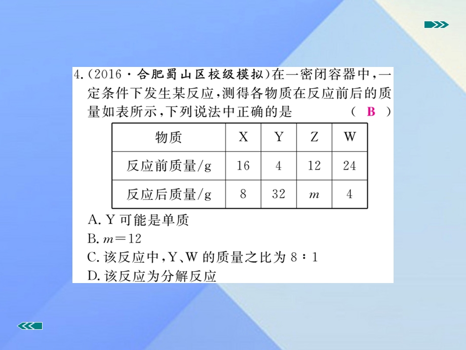 中考化学考前集训复习第10讲质量守恒定律与化学方程式习题课件新人教版.pptx_第3页