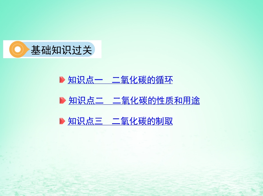 山东省泰安市中考化学复习第一部分基础过关第六单元燃烧与燃料第2课时大自然中的二氧化碳课件.pptx_第3页