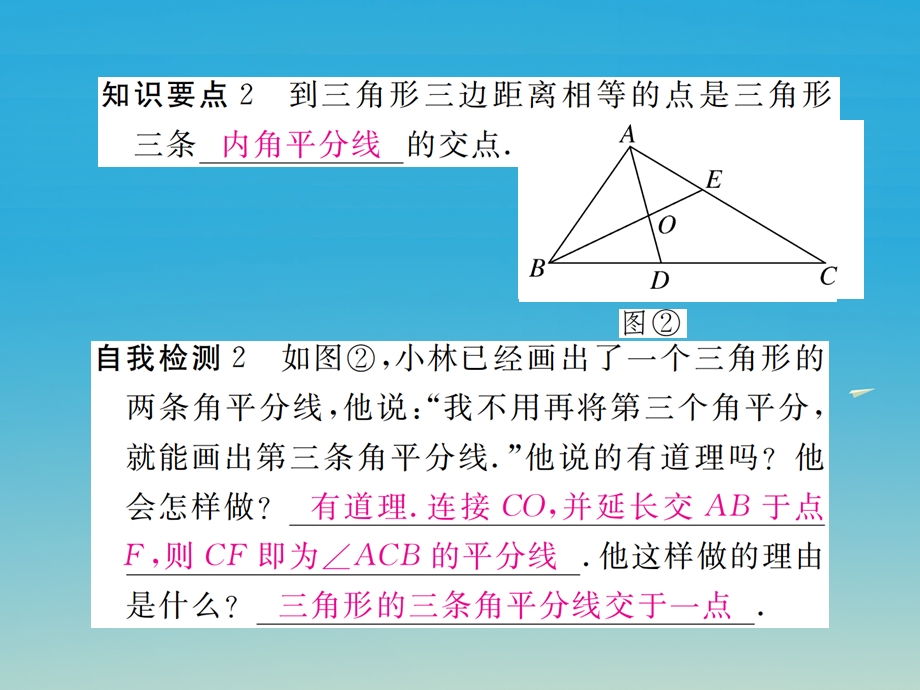 八年级数学下册 14 第2课时 三角形的三条内角平分线习题讲评课件 新版北师大版.pptx_第2页