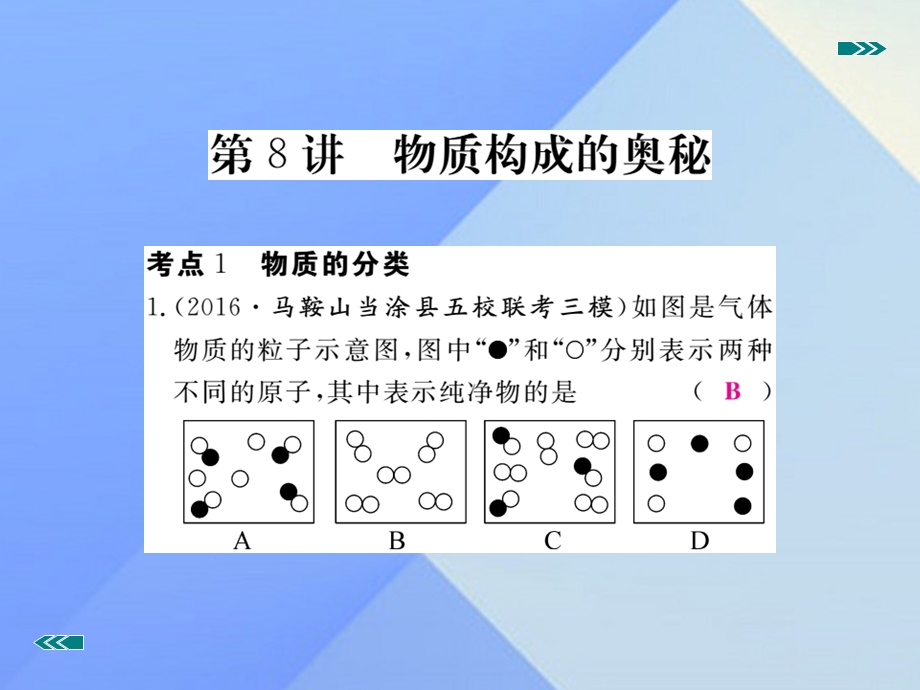 中考化学考前集训复习第8讲物质构成的奥秘习题课件新人教版.pptx_第1页