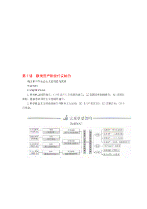 高三历史大二轮复习 必修部分 第7讲 欧美资产阶级代议制的教师用书..DOC