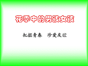 最新政治七年级鲁人版第十二课花季中的男孩女孩课件(本课综合)PPT..ppt