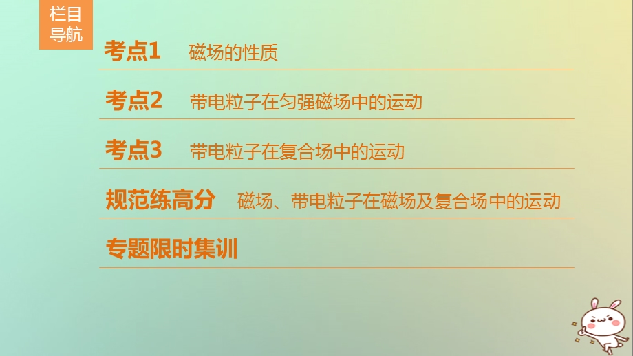 江苏专版高考物理复习专题八磁场带电粒子在磁场及复合场中的运动课件.pptx_第3页