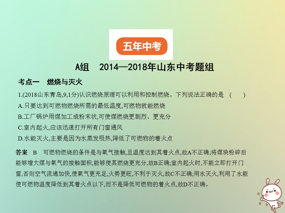 山东专版中考化学复习专题十一化学与能源试卷部分课件.pptx_第1页