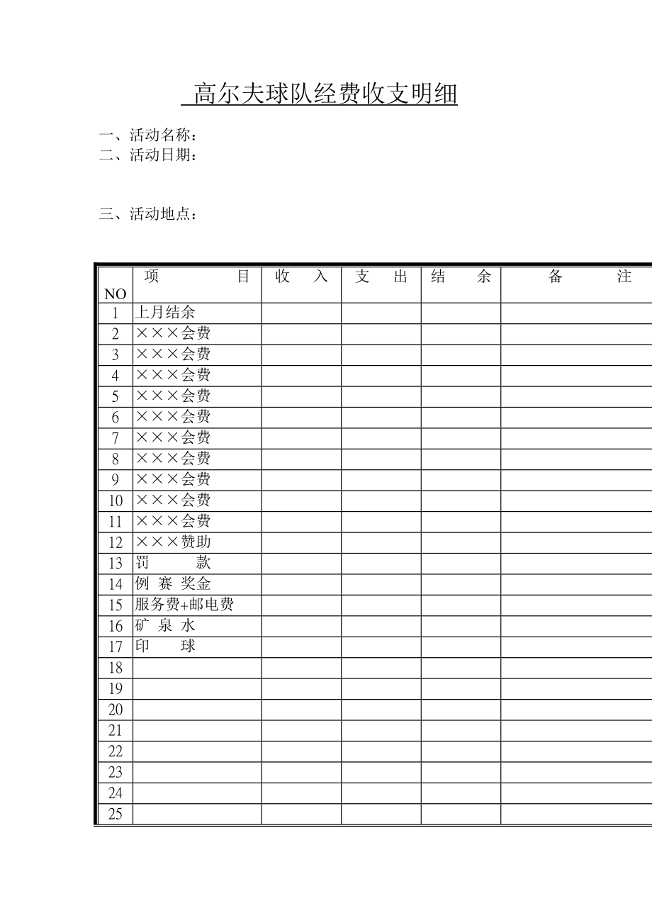 经费收支明细word模板.doc_第1页