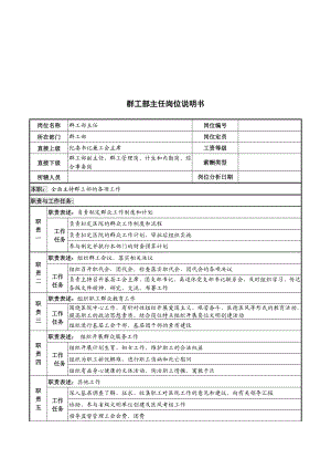 群工部主任岗位说明书.doc