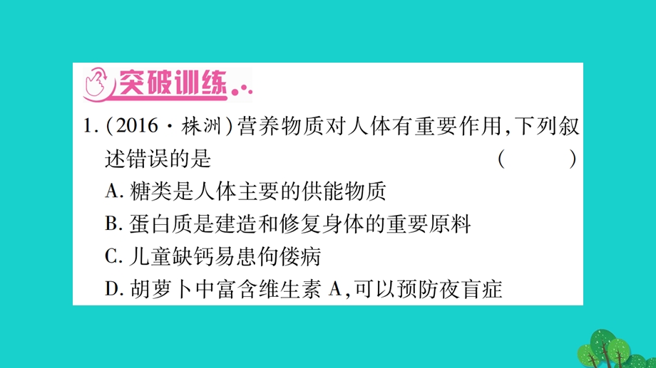 中考生物总复习知能综合突破专题3生物圈中的人课件北师大版.pptx_第1页