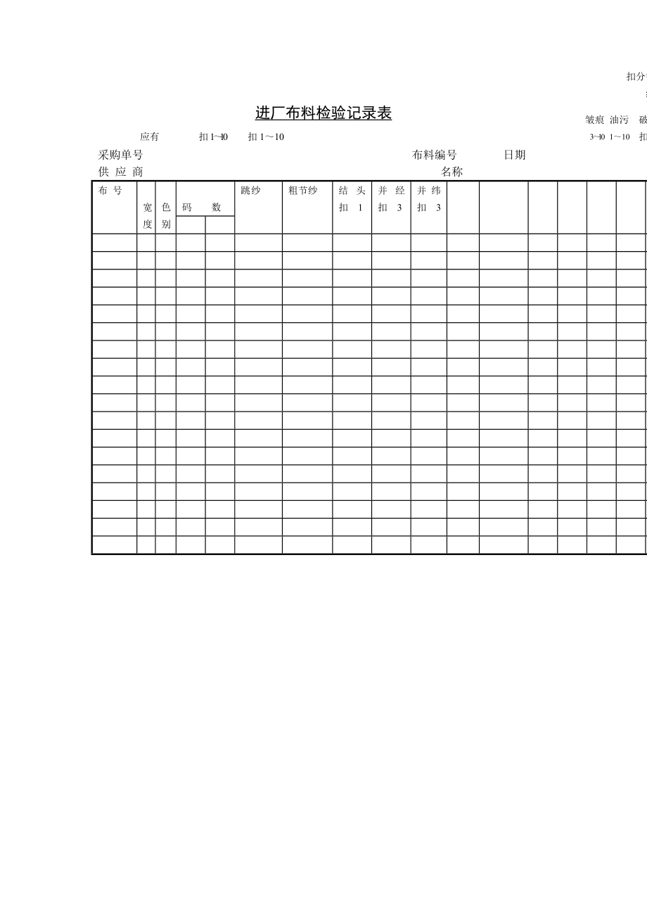 进厂布料检验记录表表格模板、doc格式.doc_第1页