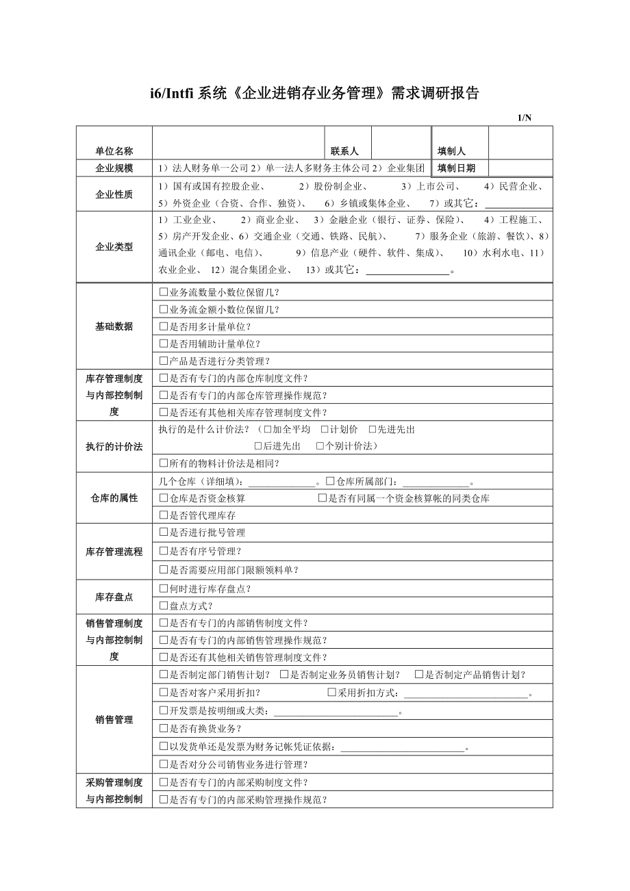 进销存调研报告doc格式.doc_第1页