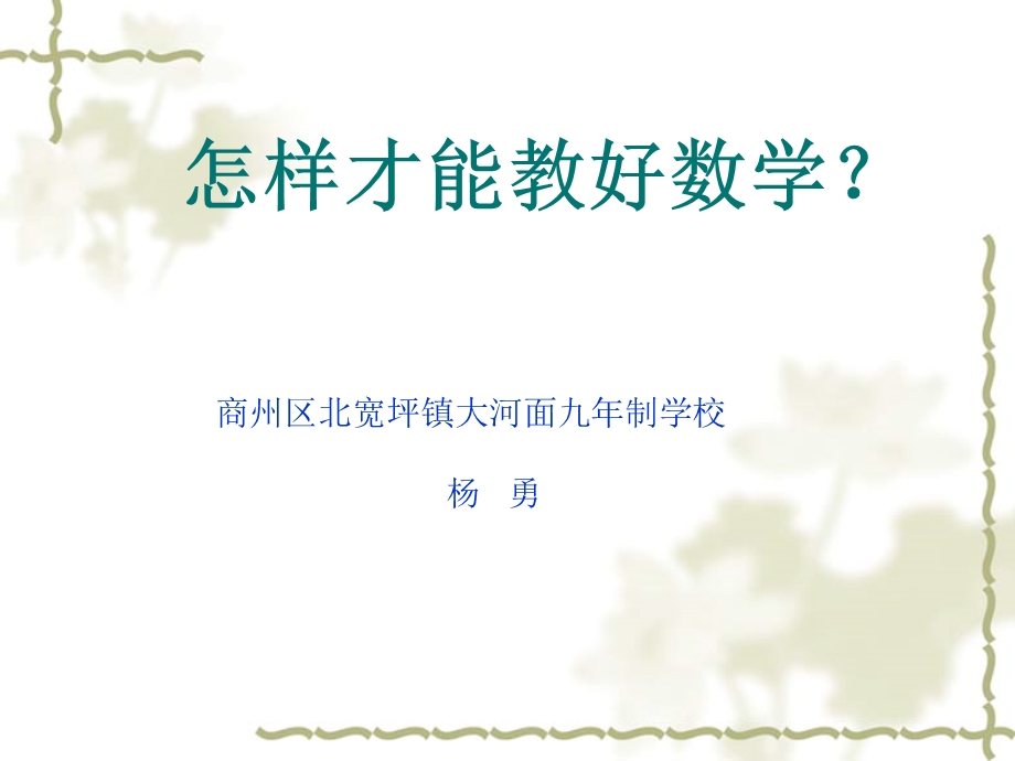 怎样才能教好数学.ppt_第1页