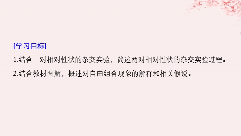 通用版高中生物第一章孟德尔定律第二节自由组合定律Ⅰ课件浙科版必修.pptx_第1页