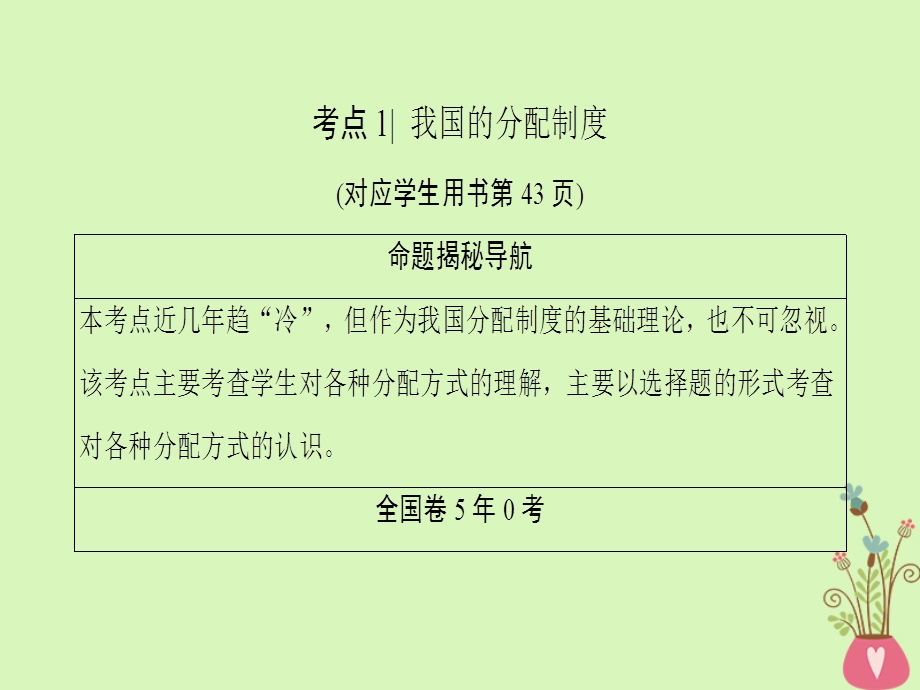 高考政治一轮复习第3单元收入与分配第7课个人收入的分配课件新人教版.pptx_第3页