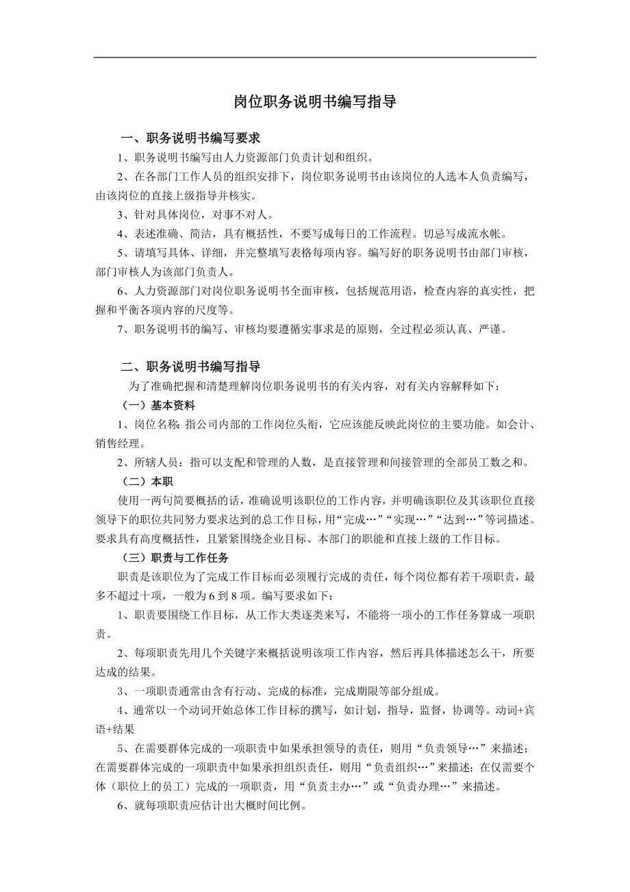 岗位职务说明书编写指导.doc_第1页