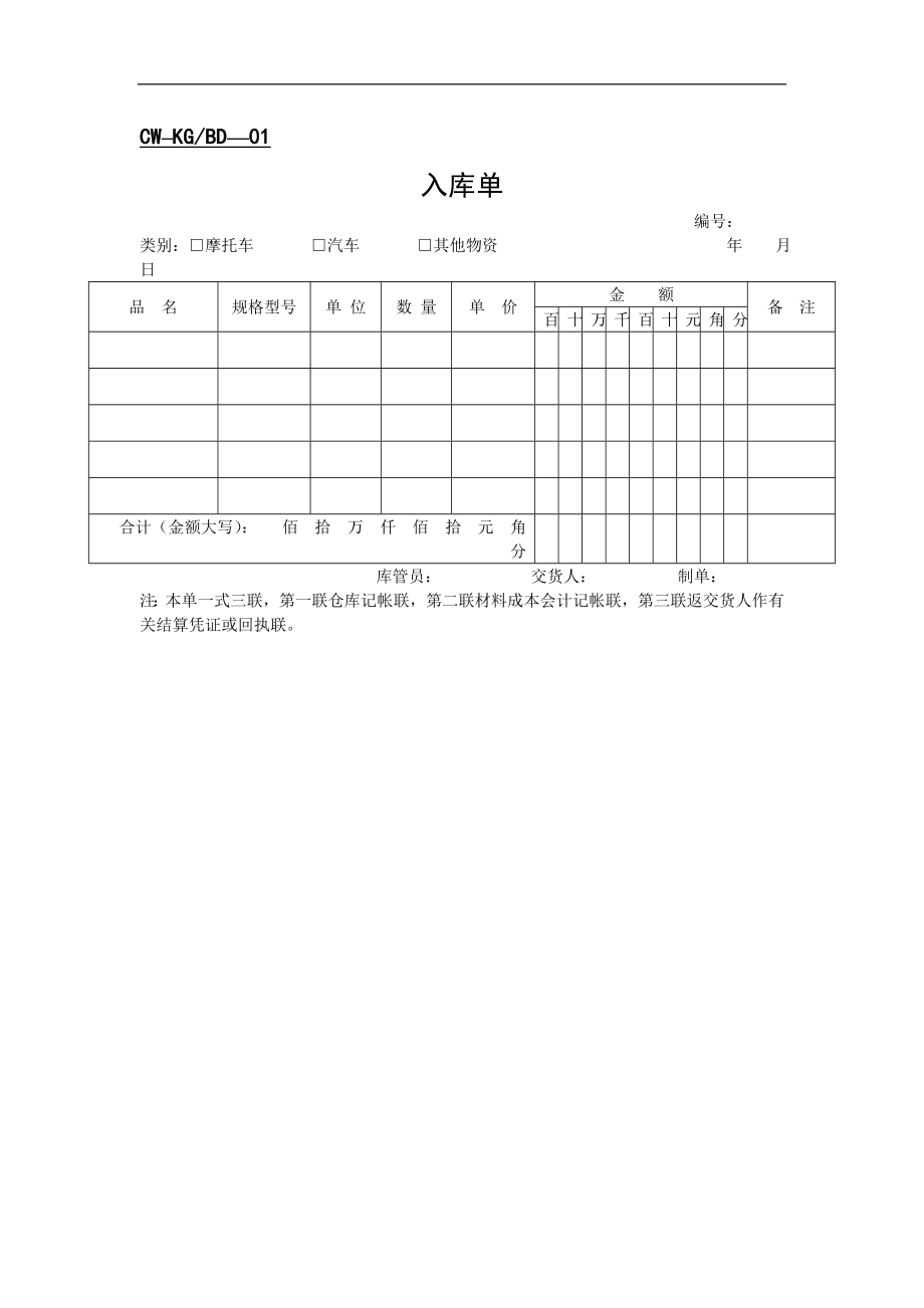 入库单表格模板、doc格式.doc_第1页