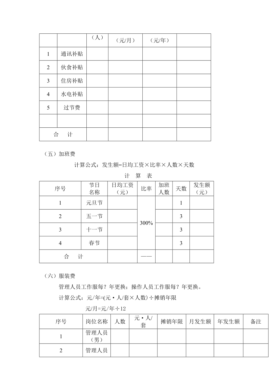 物业管理综合服务费用成本测算模板.doc_第3页