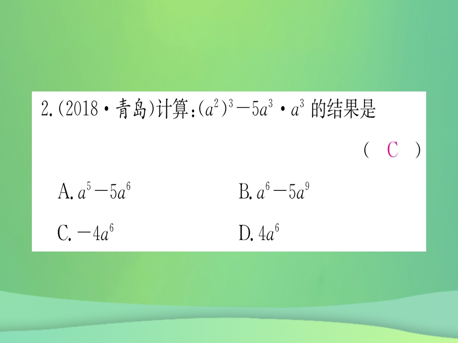 八年级数学 整式的乘法与因式分解江西常考命题点突破作业课件 新人教版.pptx_第2页